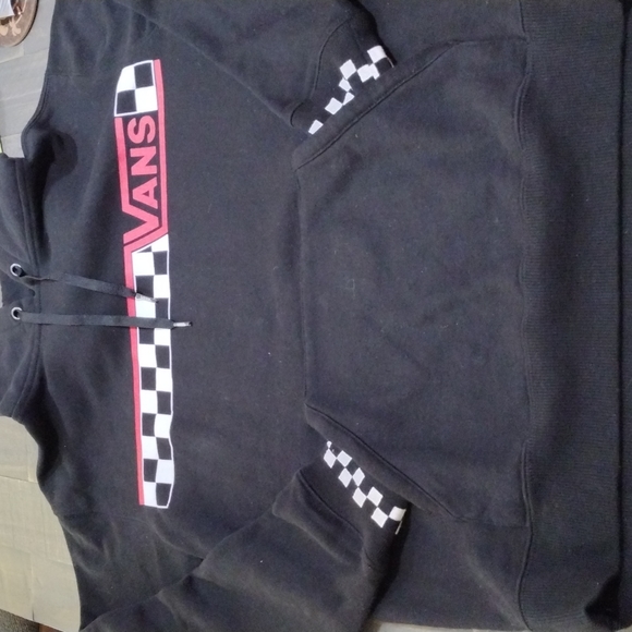 VANS BLACK CHECKER BOARD HOODIE SZ S (A BIT OVERSIZED) UNISEX - Picture 2 of 8